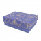 Коробка прямоугольная Цветы с золотым тиснением темно-фиолетовая размер 17*12*5,5см
