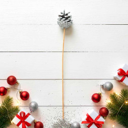 Шишки сосновые иней на вставке Н-38см уп 10шт