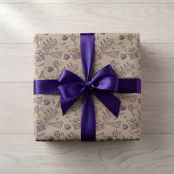 Бумага крафт в рулоне Праздник фиолетовая размер 70см*10м