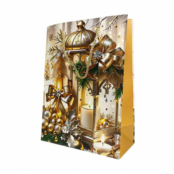 Пакет ЛЮКС НГ Новогоднее ассорти с золотым тиснением размер 18*23*10см