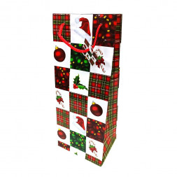 Пакет ламинированный НГ под бутылку размер 14*35*10см