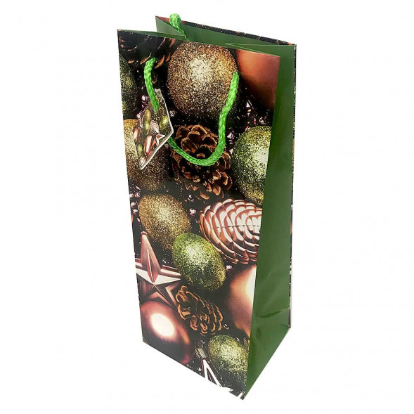 Пакет ламинированный НГ под бутылку размер 14*35*10см