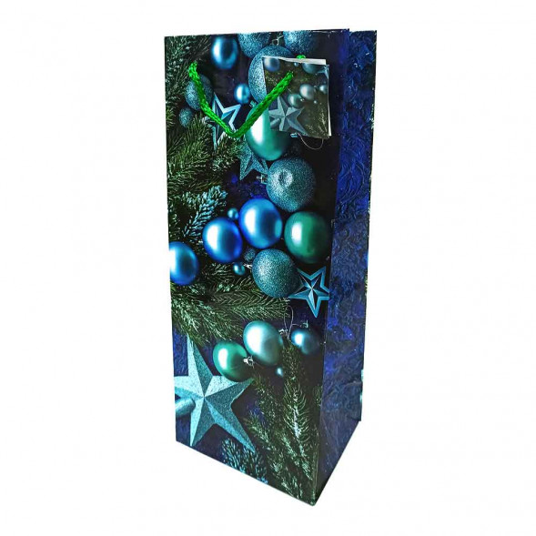 Пакет ламинированный НГ под бутылку размер 14*35*10см