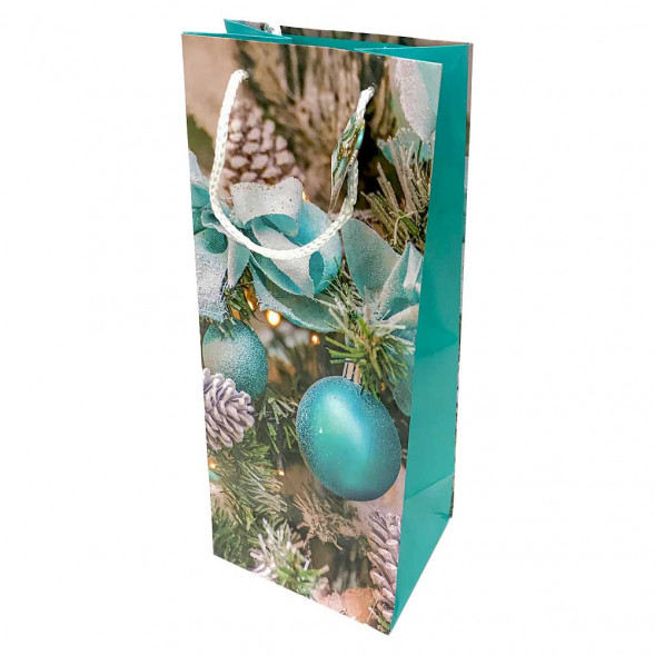 Пакет ламинированный НГ под бутылку размер 14*35*10см