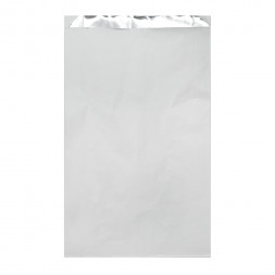 Пакет бумажный белый с фольгой с плоским дном размер 33*20*5см уп 10шт