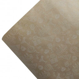 Бумага крафт в рулоне Праздник белая размер 70см*10м