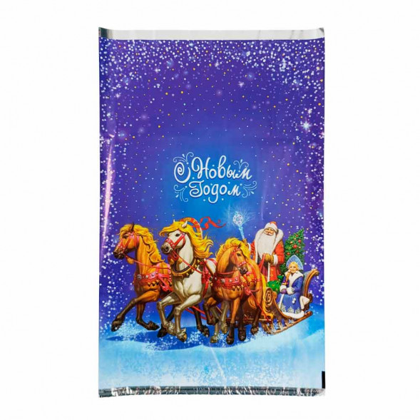 Пакет фольга Дед Мороз со Снегурочкой 25*40см уп 100шт