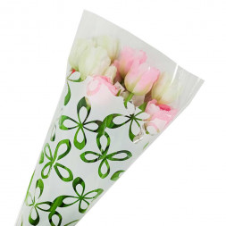 Конус прозрачный с рисунком Милана белый размер 30*40см уп 50шт