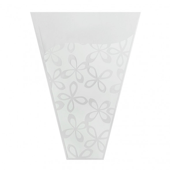 Конус прозрачный с рисунком Милана белый размер 30*40см уп 50шт