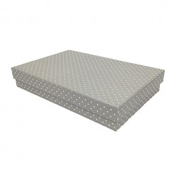 Коробка прямоугольная плоская Точки металл серая в 3-х размерах