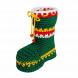 Сапожок новогодний вязаный зеленый H-20см