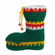 Сапожок новогодний вязаный зеленый H-20см