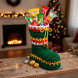 Сапожок новогодний вязаный зеленый H-20см
