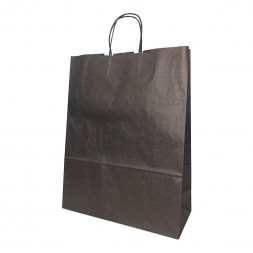Пакет бумажный черный с крученой ручкой 70г/м2 размер 35*45*15см уп 10шт