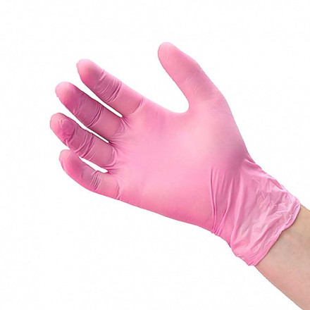 Перчатки нитриловые розовые 5 пар  XS, S, M, L