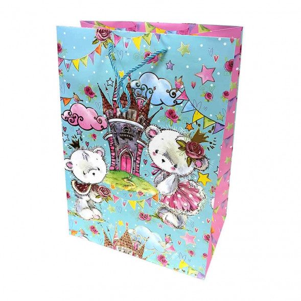 Пакет ЛЮКС Детский с золотом размер 31*44*19см