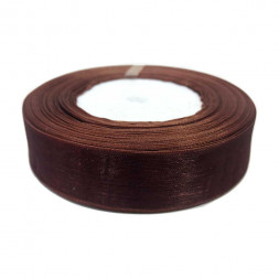 Лента органза коричневая размер 2,5см*50м