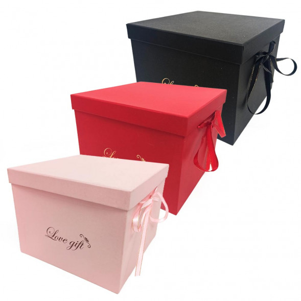 Коробка квадрат Love Gift с регулируемой высотой в 2-х размерах
