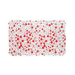Салфетки ажурные прямоугольные Красные сердечки размер 19*30см