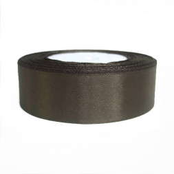 Лента атласная шоколадная размер 2,5см*23м