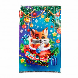 Пакет фольга Лиса в санях 25*40см уп 100шт