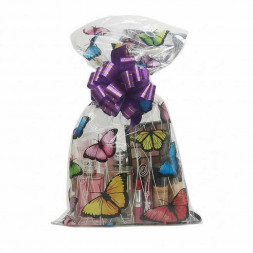 Пакет подарочный с фольгой Бабочки размер 20*35см
