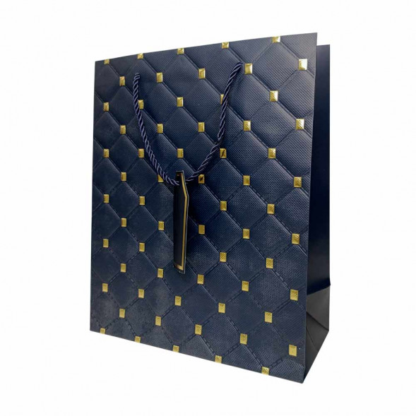 Пакет ЛЮКС Стеганый с золотыми клепками размер 26*32*12см