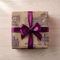 Бумага крафт в рулоне Санкт-Петербург фиолетовая размер 70см*10м