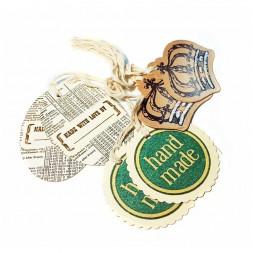 Теги бумажные Корона размер 6*4,5см 7*5см D-5см уп 6шт