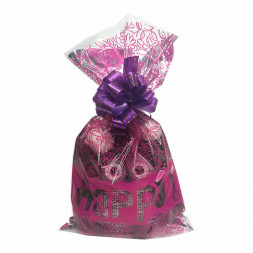 Пакет подарочный с фольгой Happy размер 20*35см