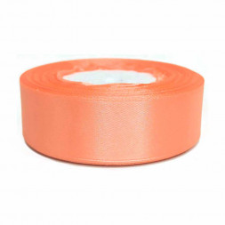 Лента атласная персиковая размер 2,5см*23м