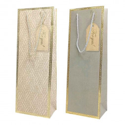 Пакет под бутылку ЛЮКС Бирка FOR YOU размер 12,7*36*9см
