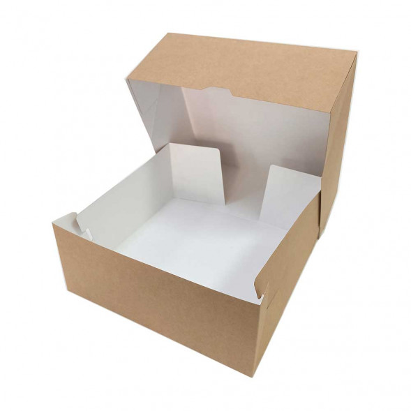 Коробка для кондитерских изделий 6000мл крафт размер 255*255*105мм арт. 33304