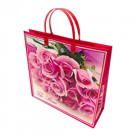 Пакет сумка размер 30*30см Букет розовых роз