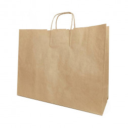 Пакет бумажный крафт с крученой ручкой 80г/м2 размер 45*35*15см уп 10шт