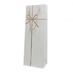 Пакет под бутылку ЛЮКС Бантик золотой размер 12,7*36*9см