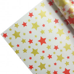 Пленка матовая в рулоне Звезды красные размер 70см*10м