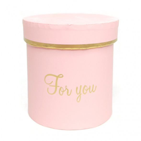 Коробка цилиндр мини с золотой надписью размер 8*8см