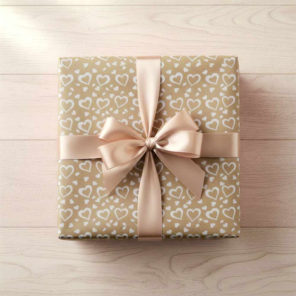 Бумага крафт в рулоне Валентин белая размер 70см*10м