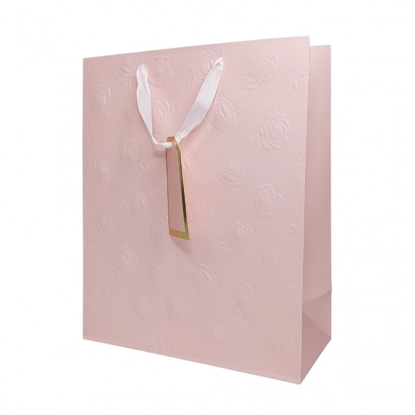 Пакет ЛЮКС Розы с тиснением размер 26*32*12см