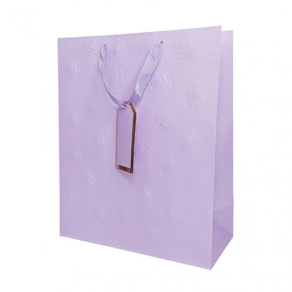 Пакет ЛЮКС Розы с тиснением размер 26*32*12см