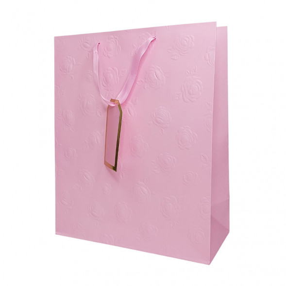 Пакет ЛЮКС Розы с тиснением размер 26*32*12см