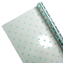 Пленка в рулоне с рисунком Горошек мятный размер 58см*10м