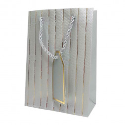 Пакет ЛЮКС однотонный с золотой полоской размер 14*20*7см