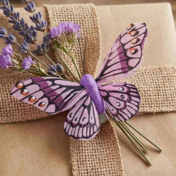 Бабочка на прищепке фиолетовая размер 8см