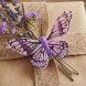 Бабочка на прищепке фиолетовая размер 8см
