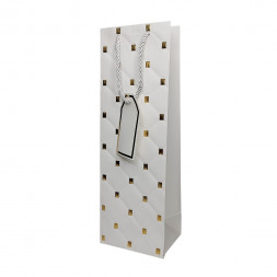 Пакет под бутылку ЛЮКС Стеганый с золотыми клепками размер 12*37*10см