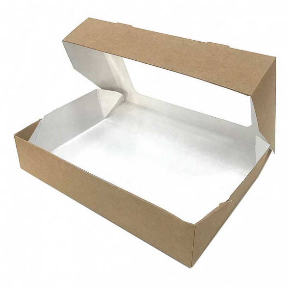 Контейнер с окном 1400мл крафт размер 250*150*40мм уп 10шт