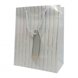 Пакет ЛЮКС однотонный с золотой полоской размер 18*23*10см