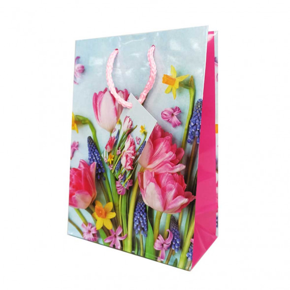 Пакет ламинированный Цветы 14*20*7см 